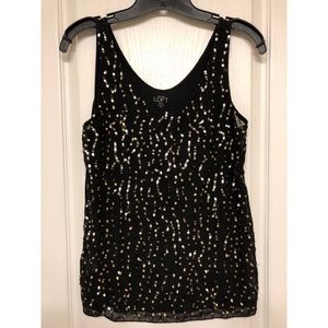 LOFT Gold Sparkles Tank Top